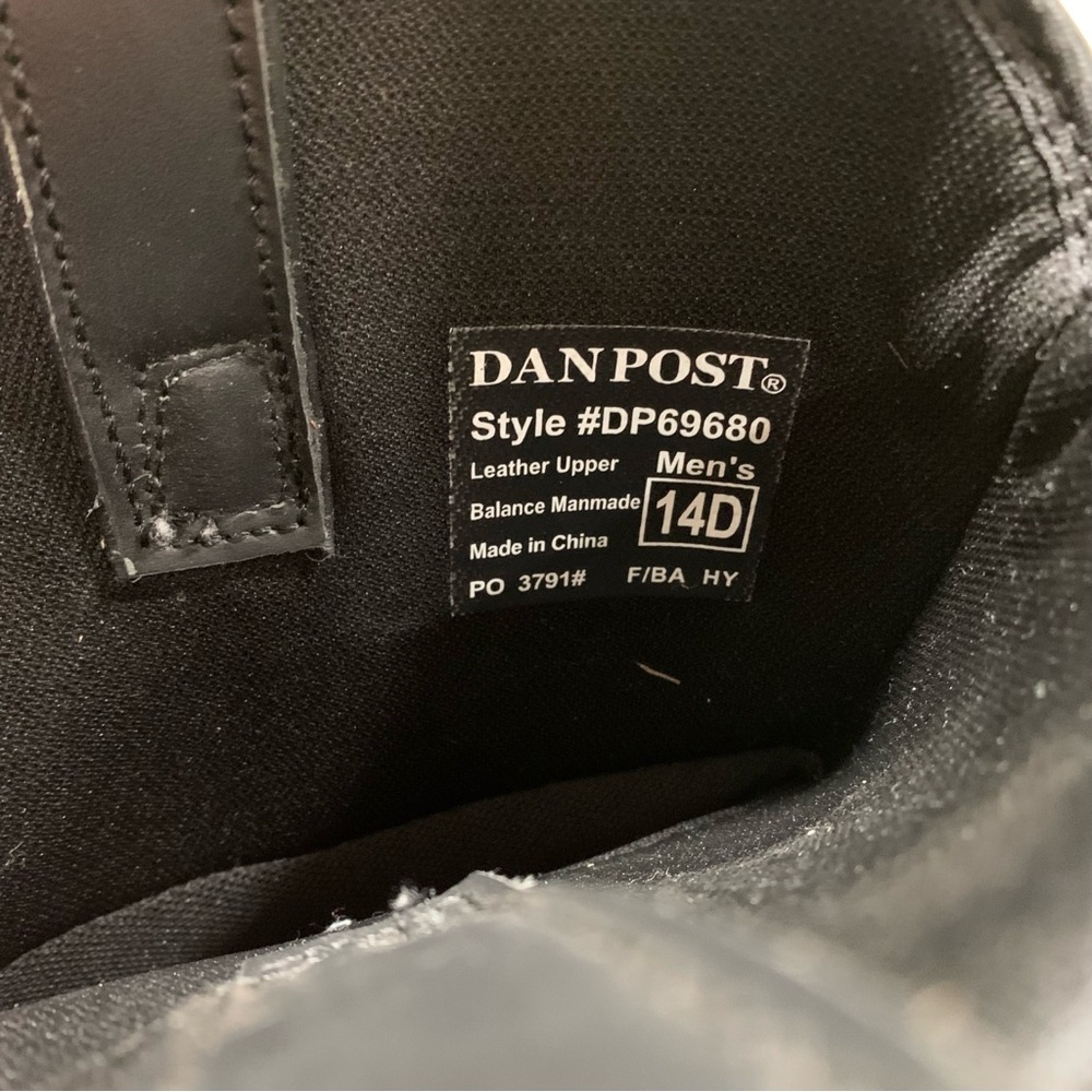 Dan Post Mens Albuquerque Waterproof Leather Cowboy Boot Sz14D Black Pull On F13 - Picture 8 of 12